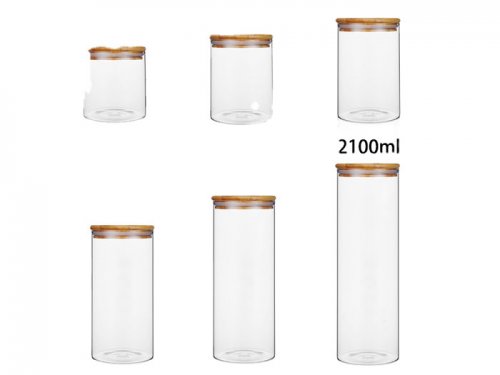 食品玻璃罐+木盖Food Glass Jar and Wooden Lid